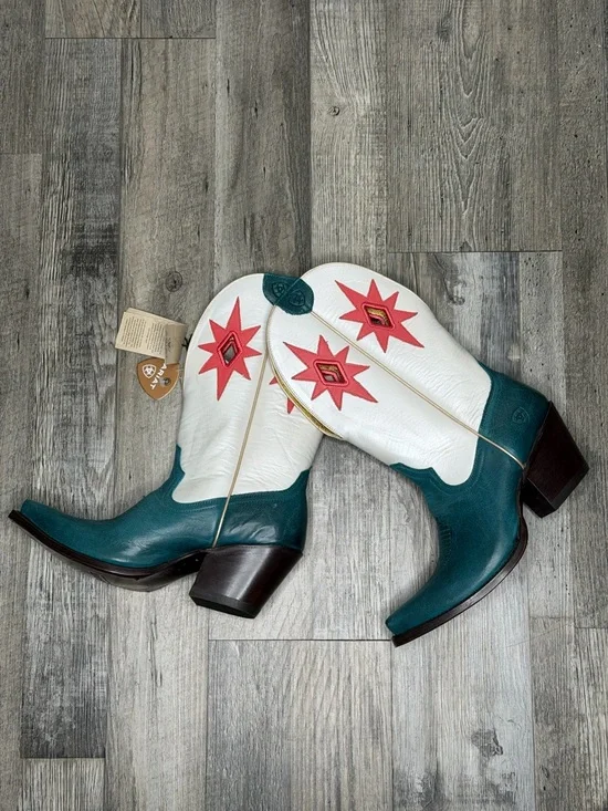 ARIAT WOMEN STARLIGHT WESTERN BOOTS - SNIP TOE TURQUOISE size 8 rodeo stagecoach - Picture 4 of 12